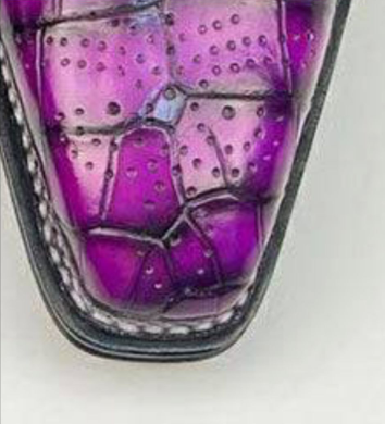 Preorder Hand Painted Vintage Genuine Crocodile Leather Belt Vintage Mauve (Copy)