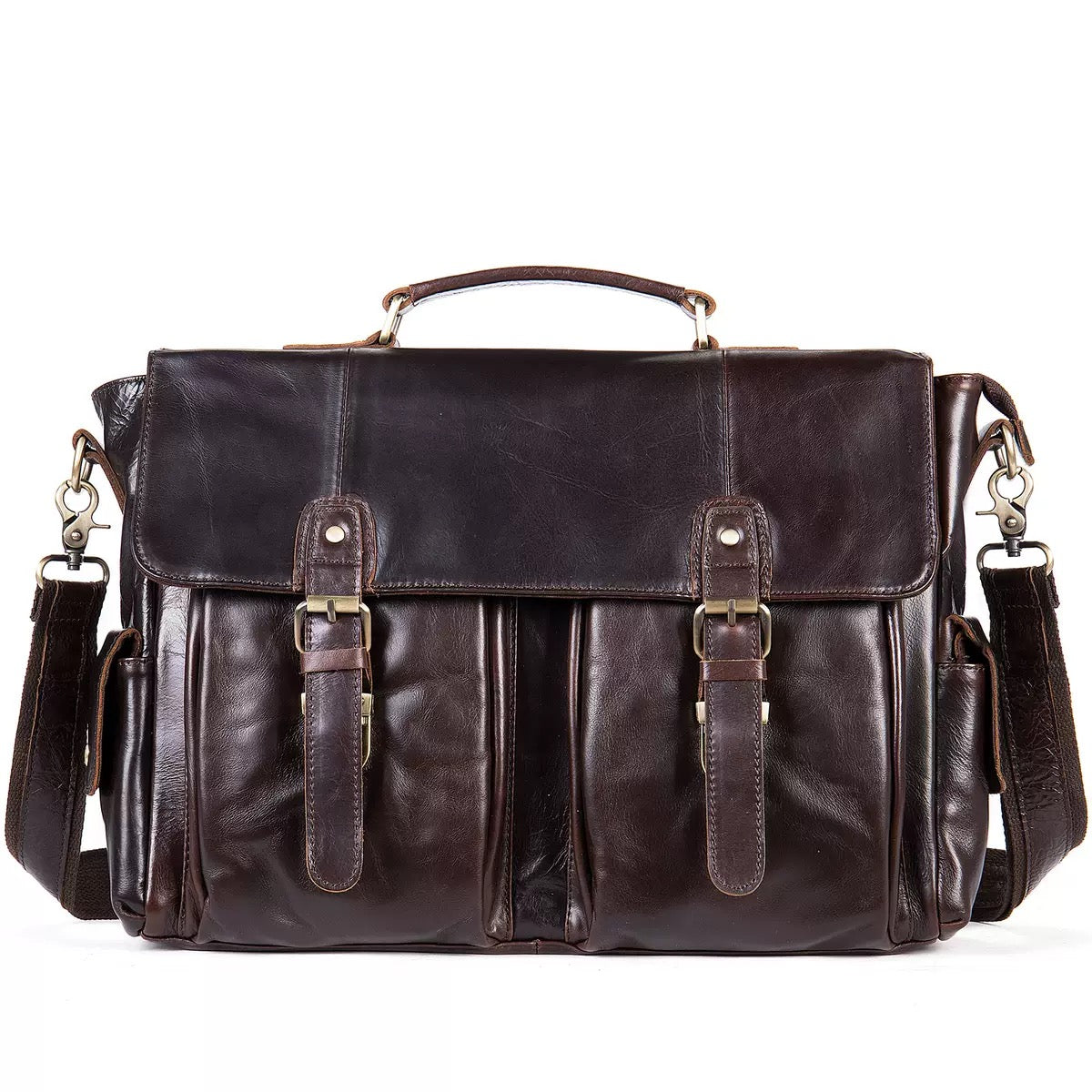 Postal Messenger Briefcase Bag Brown