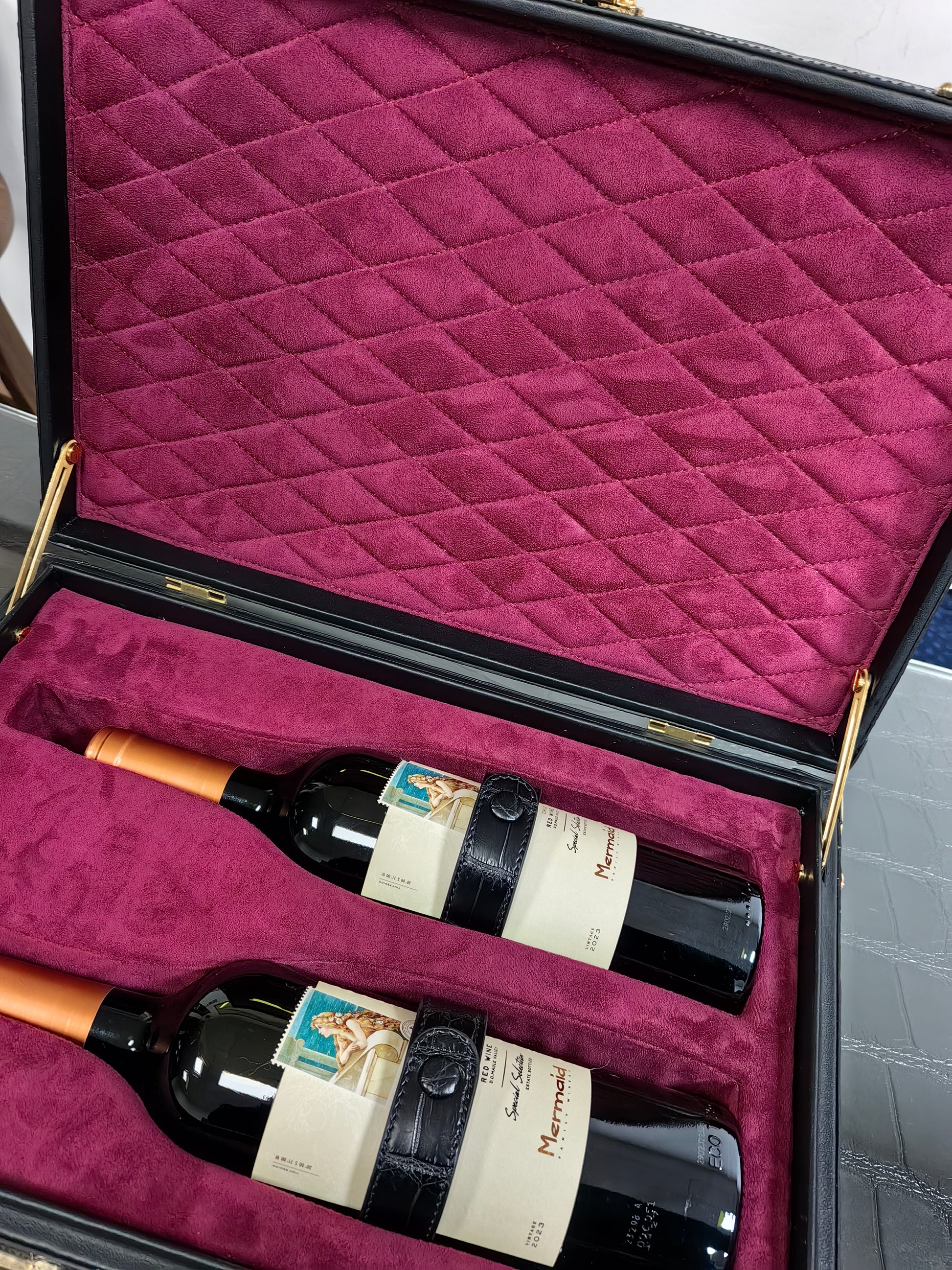 Genuine Crocodile Skin Leather Wine Box Bag