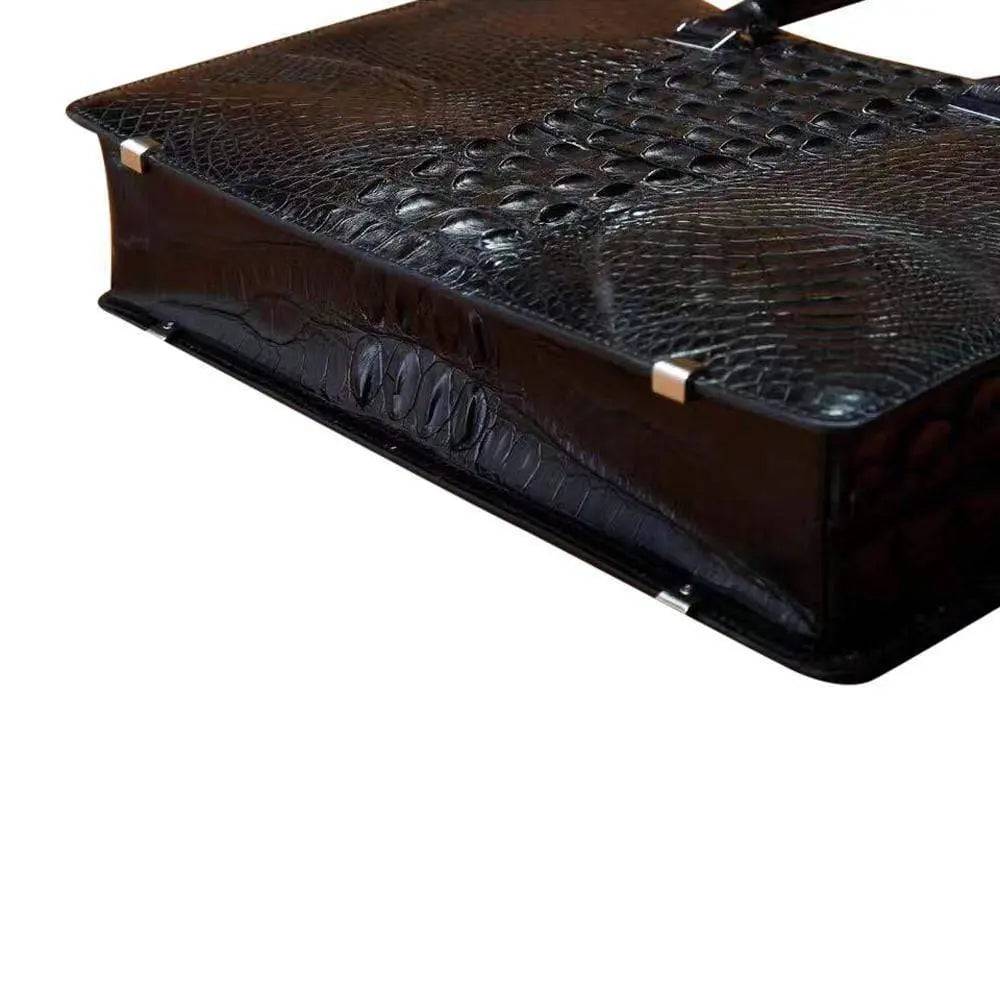 Classic Genuine Crocodile Leather Luxury Vintage Strapless Briefcase Computer Bag