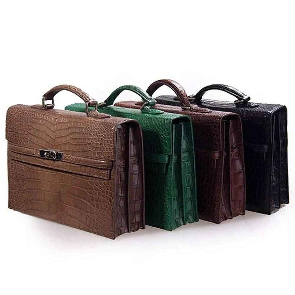 Crocodile Leather Briefcase For Men