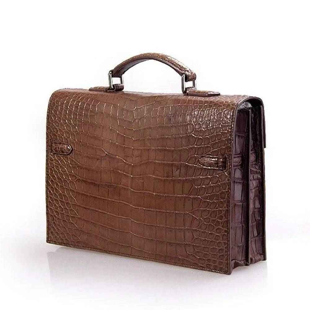 Crocodile Leather Briefcase For Men