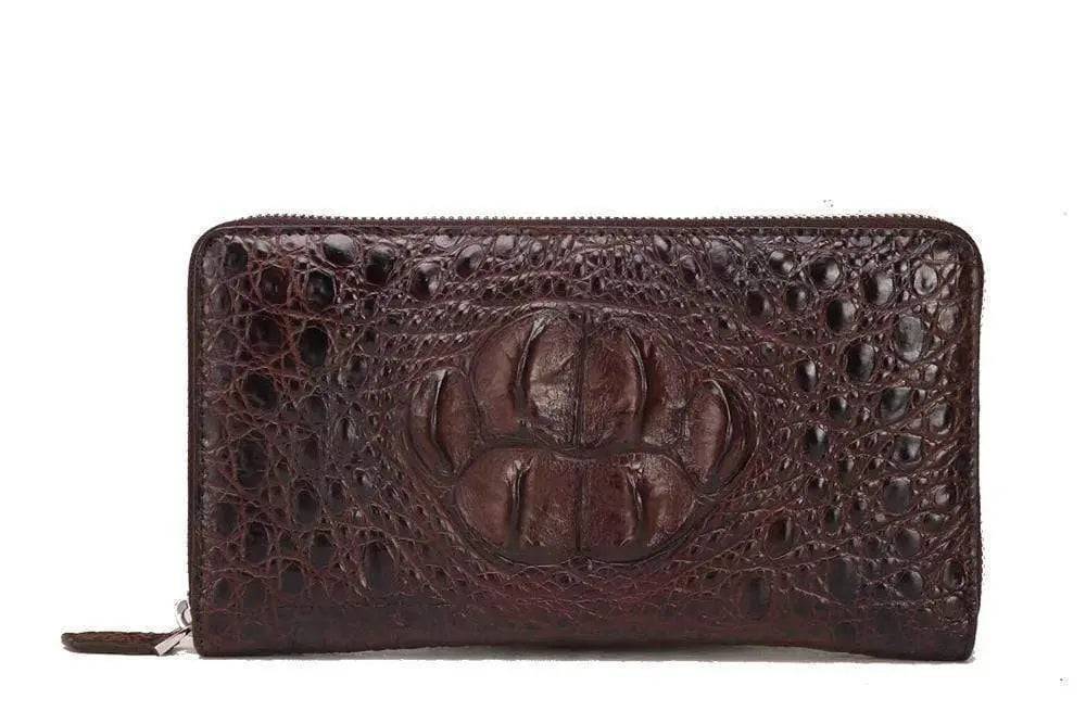 Crocodile Leather Zipper Wallet