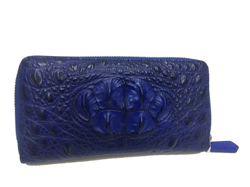 Crocodile Leather Zipper Wallet