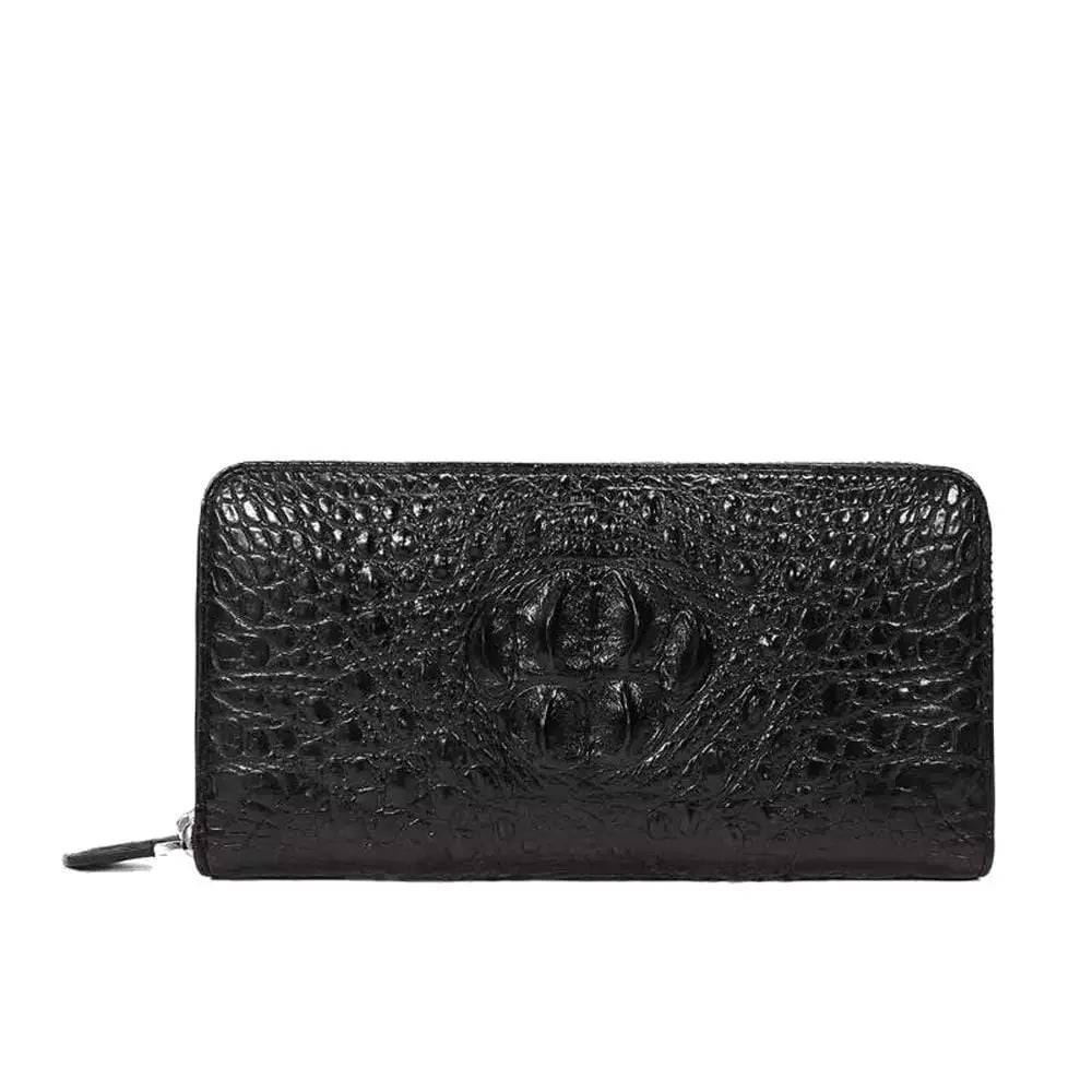 Crocodile Leather Zipper Wallet
