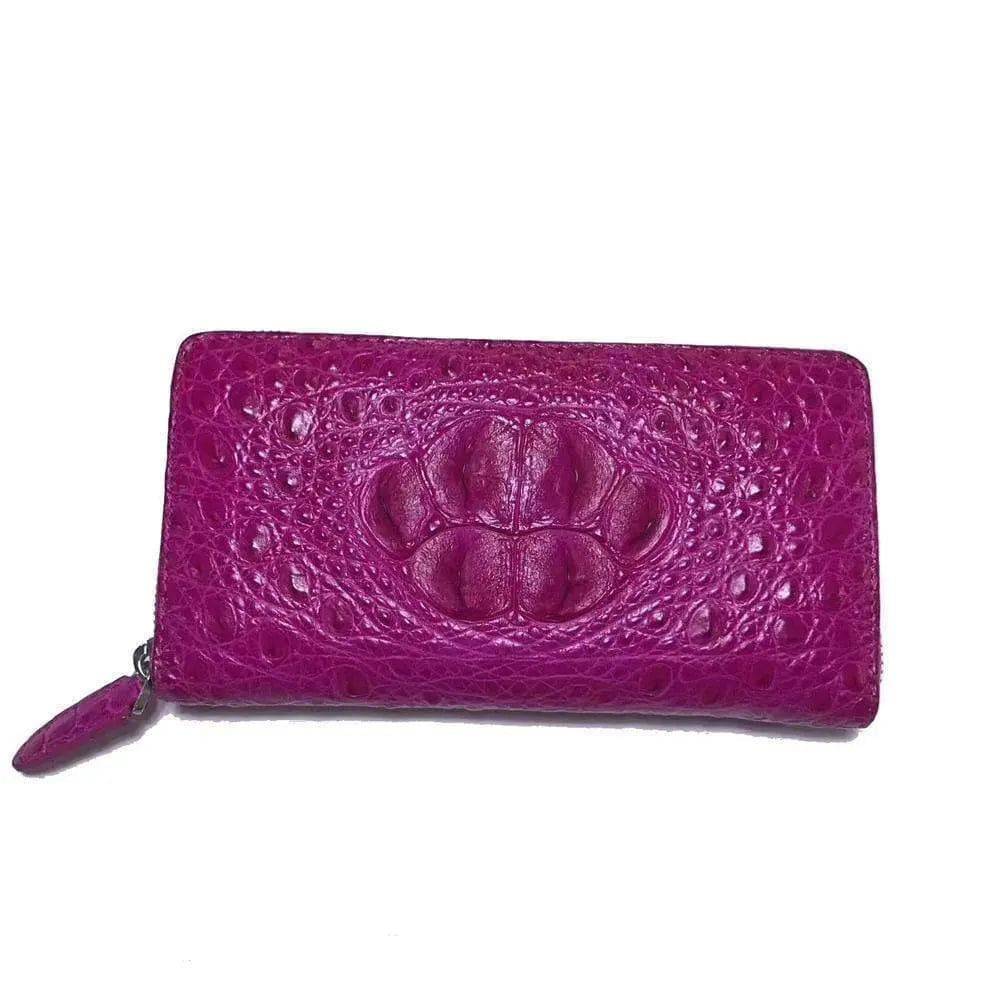 Crocodile Leather Zipper Wallet