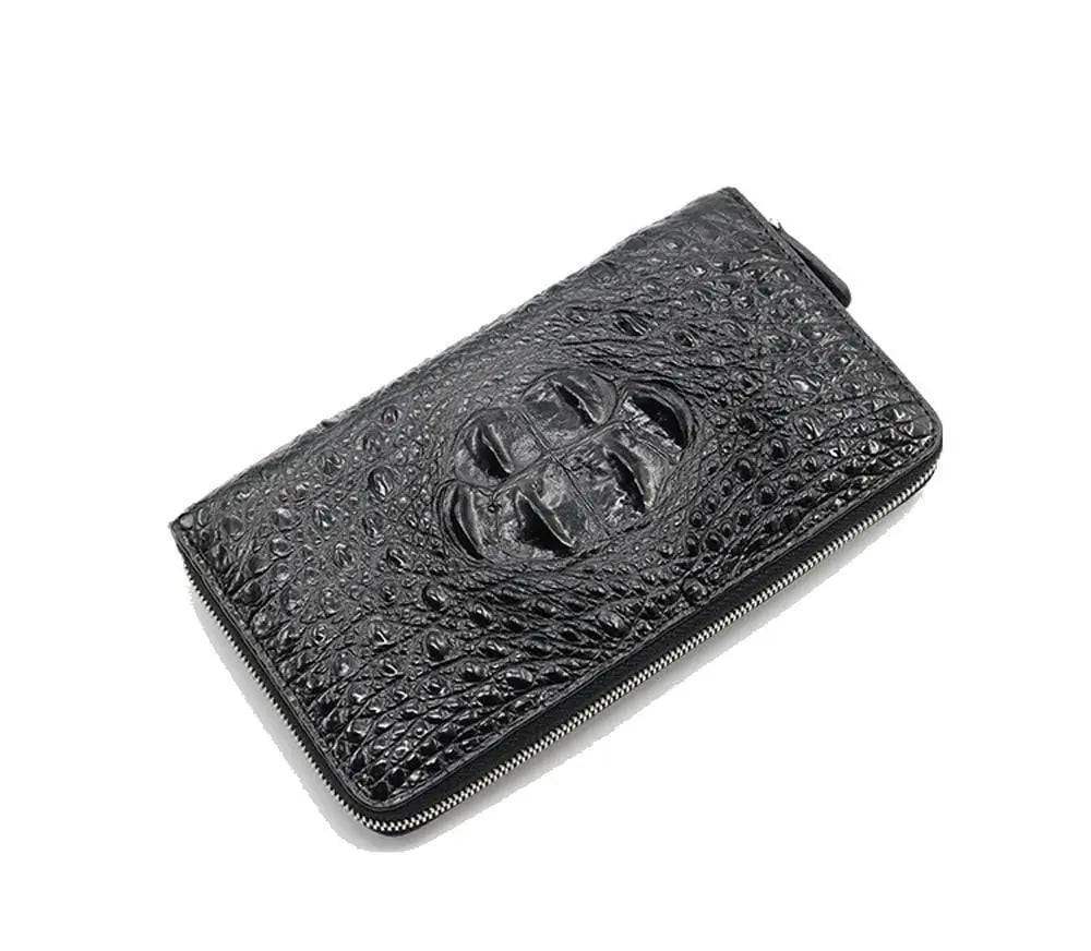 Crocodile Leather Zipper Wallet
