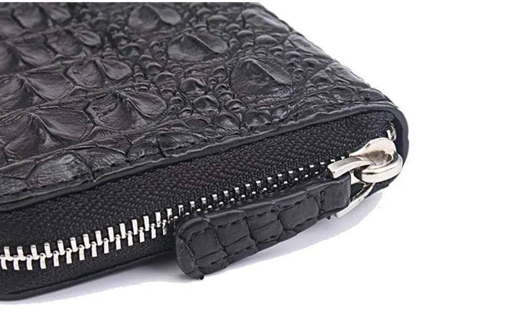 Crocodile Leather Zipper Wallet