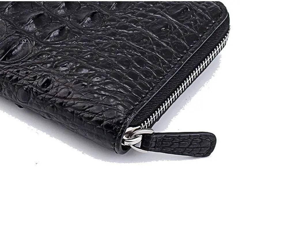 Crocodile Leather Zipper Wallet