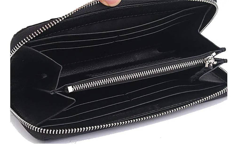 Crocodile Leather Zipper Wallet