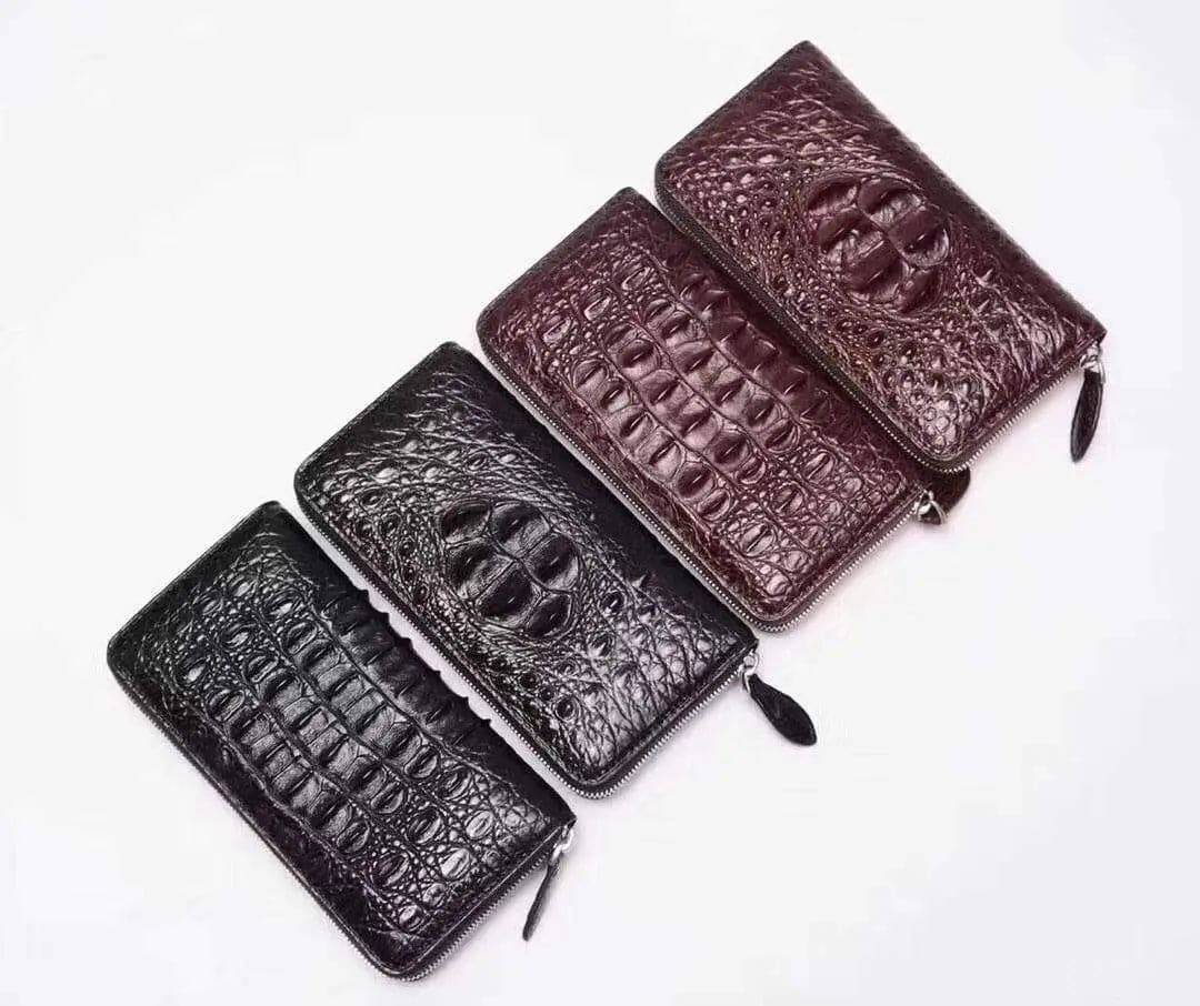 Crocodile Leather Zipper Wallet