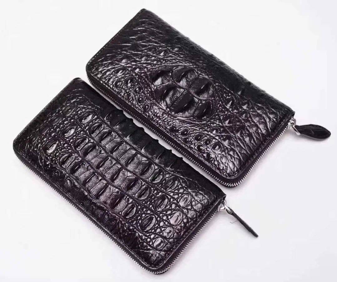 Crocodile Leather Zipper Wallet