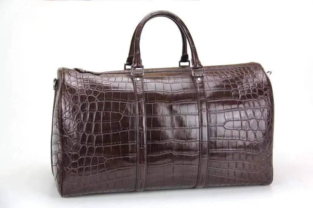 Crocodile Belly Leather Super Medium Travel Duffel Bag