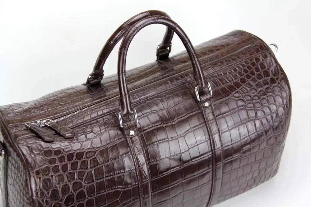 Crocodile Belly Leather Super Medium Travel Duffel Bag