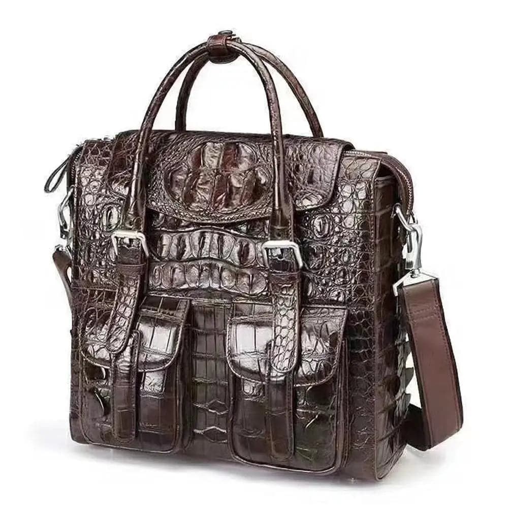 Crocodile Briefcase Shoulder Cross-body Business Bag for Men | Rossieviren