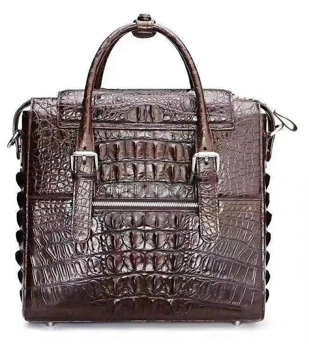 Crocodile Briefcase Shoulder Cross-body Business Bag for Men | Rossieviren