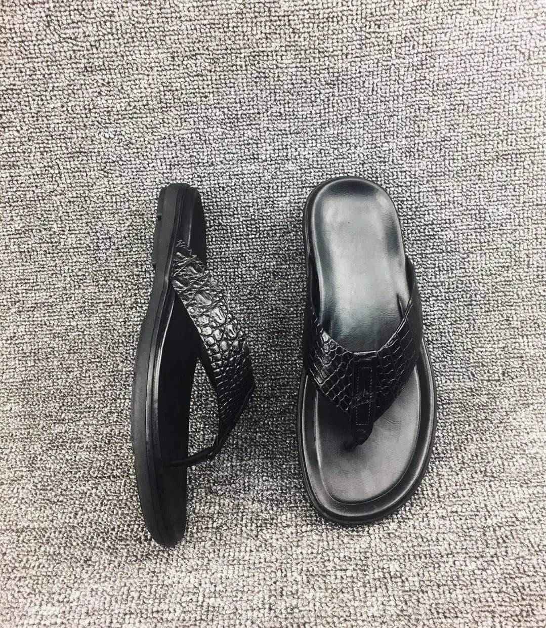 Crocodile Shoes Crocodile Leather  Flip Flop