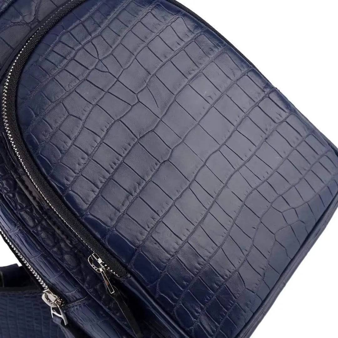 Crocodile Leather Men's Sling Chest Bag Messenger Shoulder Travel Hiking Handbags