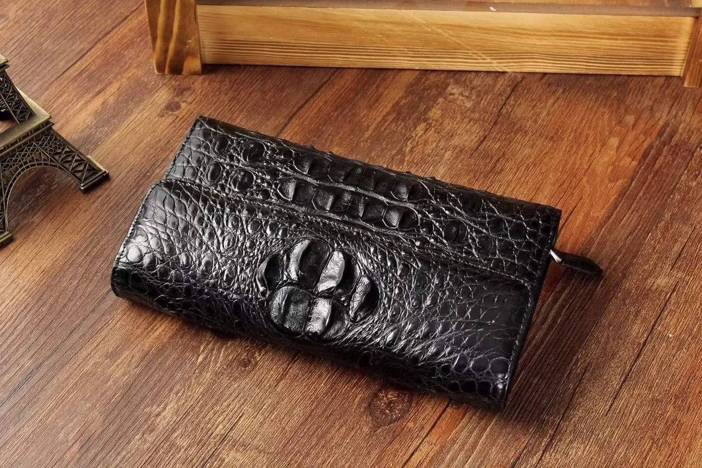 Crocodile Skin  Leather   Trifold   Wallet For Men