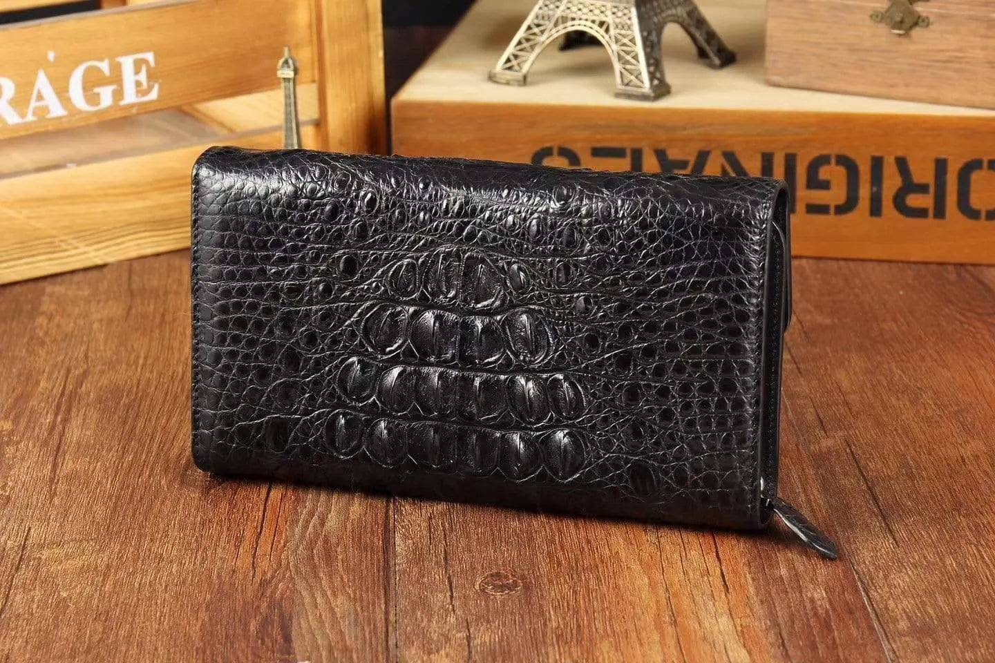 Crocodile Skin  Leather   Trifold   Wallet For Men