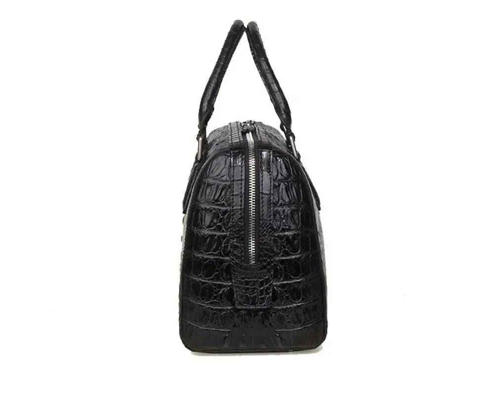 Crocodile Skin  Leather Boston Satchel Bags