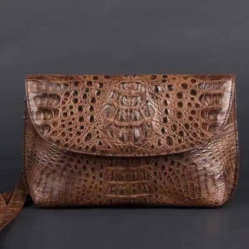 Crocodile Skin  Leather Men's Business Clutch Bag Mobile Phone Bag Purse
