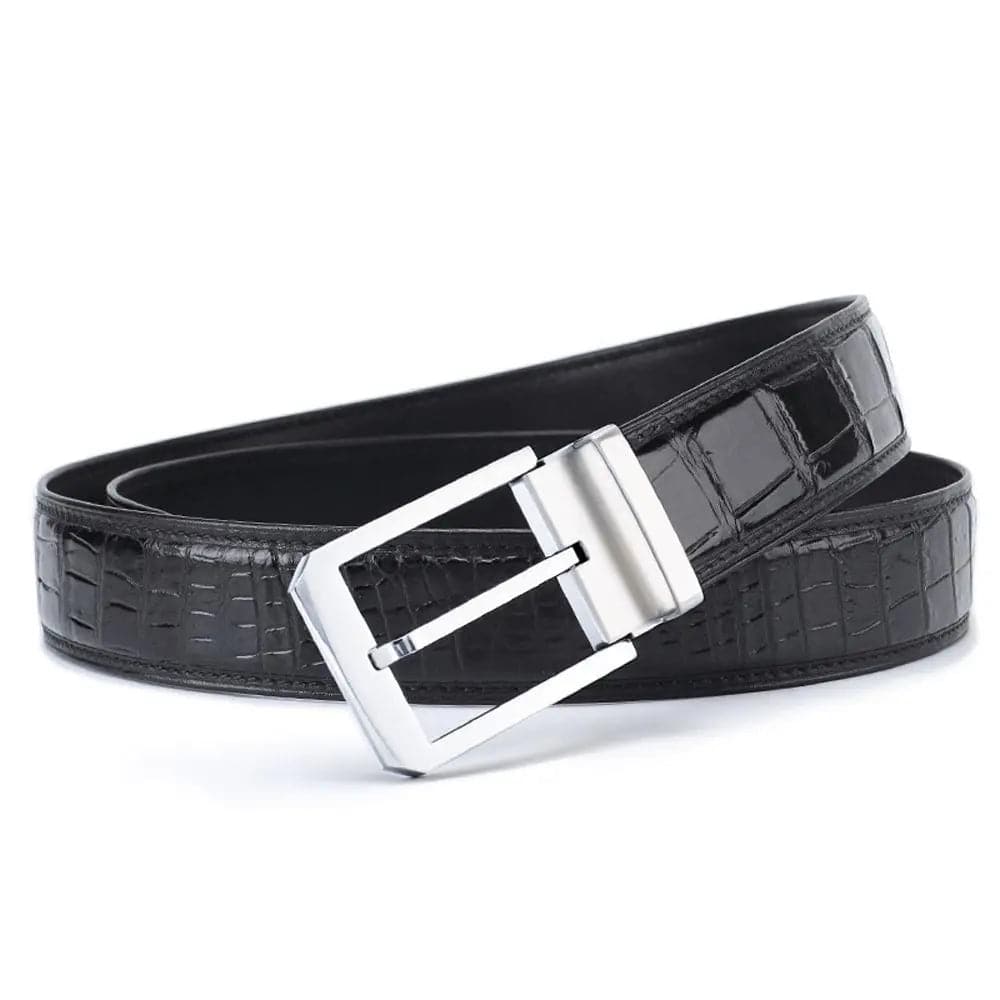Crocodile Skin Belly Leather Belt 4250