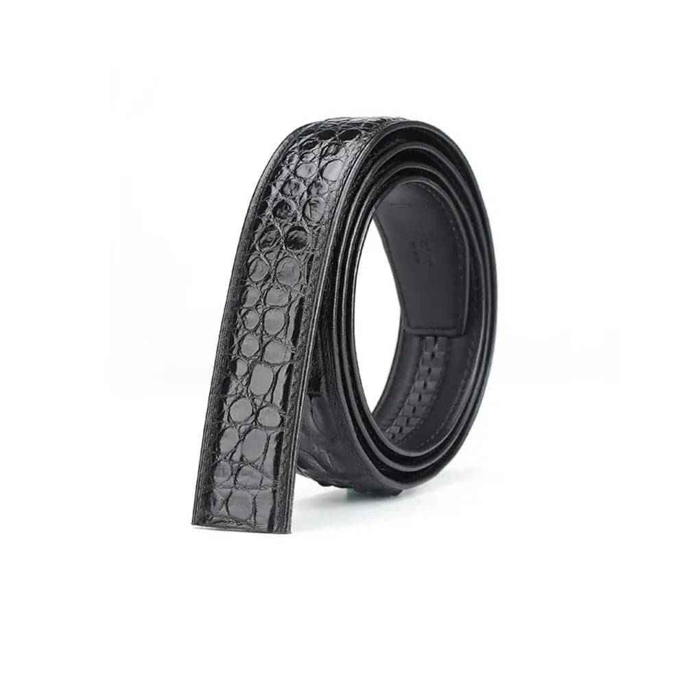 Crocodile Skin Bone Leather Waist Belt Without Buckle