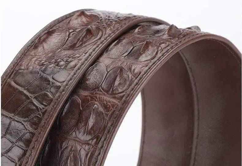 Crocodile Skin Bone Leather Waist Belt Without Buckle