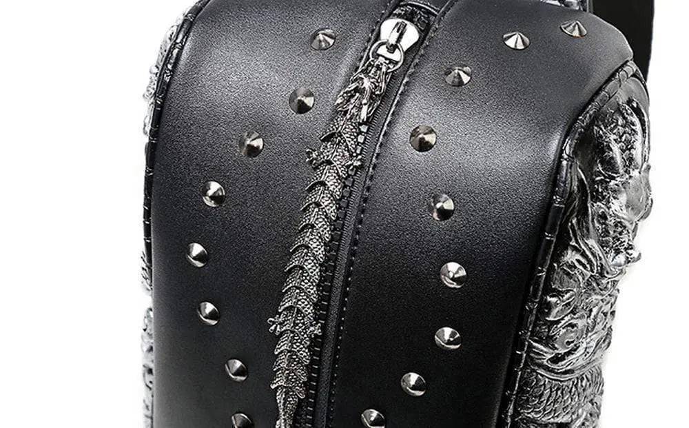 Fashion 3D Punk Rivets  Backpack  Travelling Rucksack  Computer Bag Without  Hat