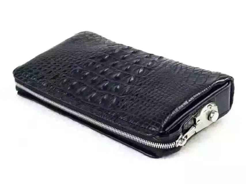 Fashion Genuine Crocodile Leather Mens Clutch  Bag With Password Protection Lock