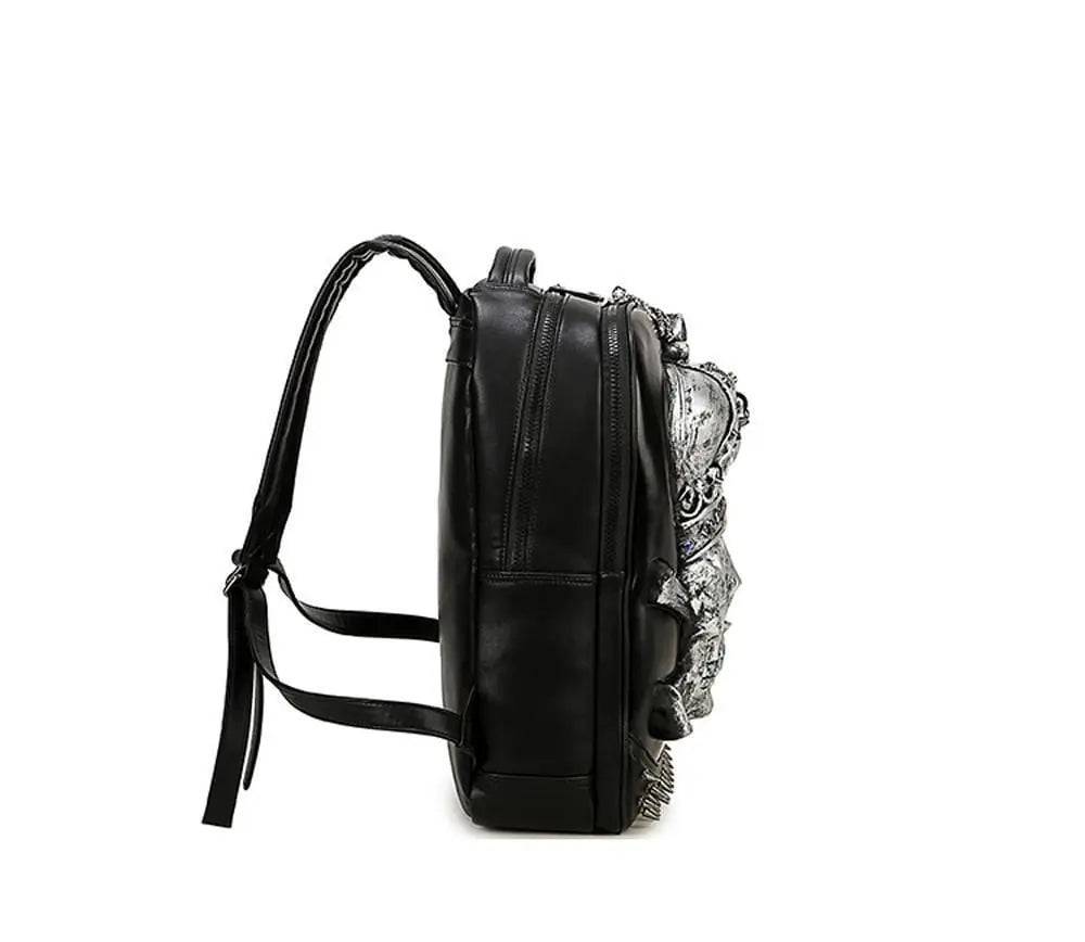 Fashion Punk Rivets Waterproof 3D Ghost Skull With Crown Backpack  Laptop
