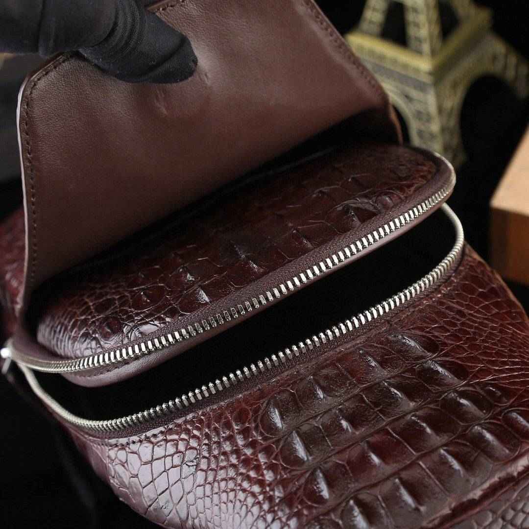 Genuine Crocodile Leather Mens Sling Chest Bag Bag
