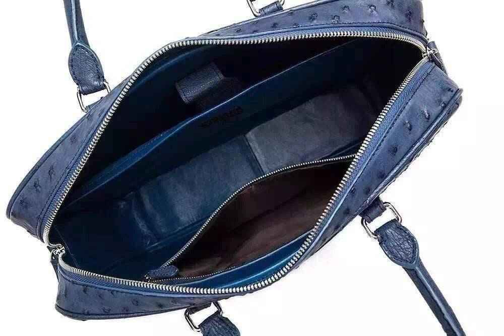 Genuine Ostrich Leather Briefcase Tote Bag
