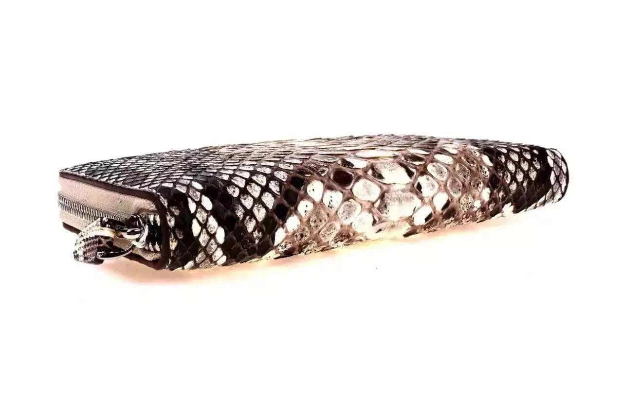 Genuine Python  Leather Large Zip Around  Wallet For Women