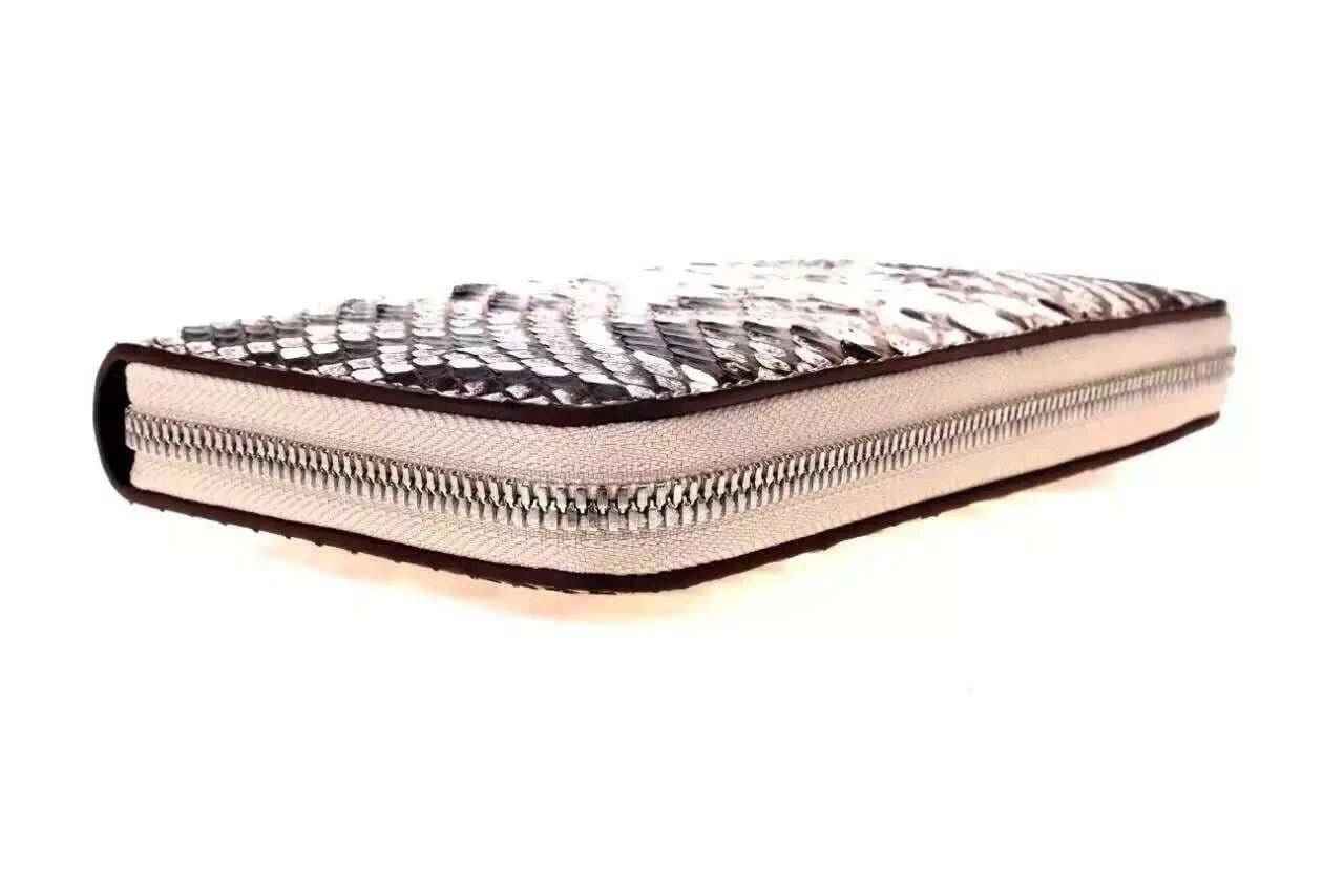 Genuine Python  Leather Large Zip Around  Wallet For Women