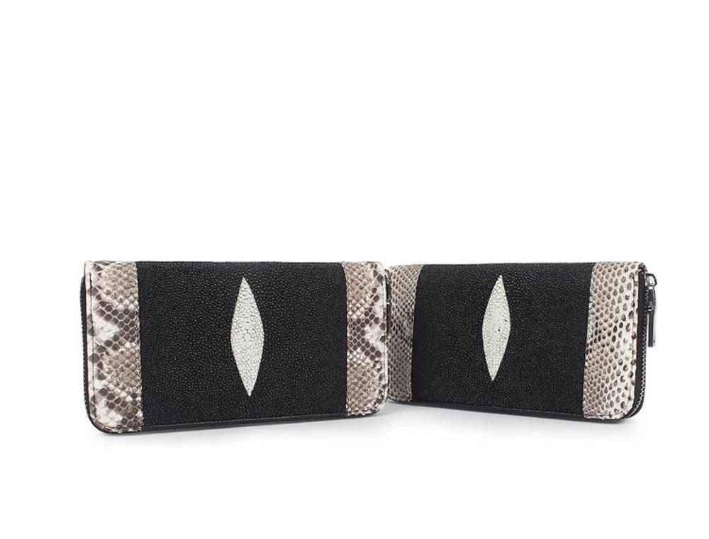 GenuinePearl Stingray Leather Large Zip Around Wallet For Women