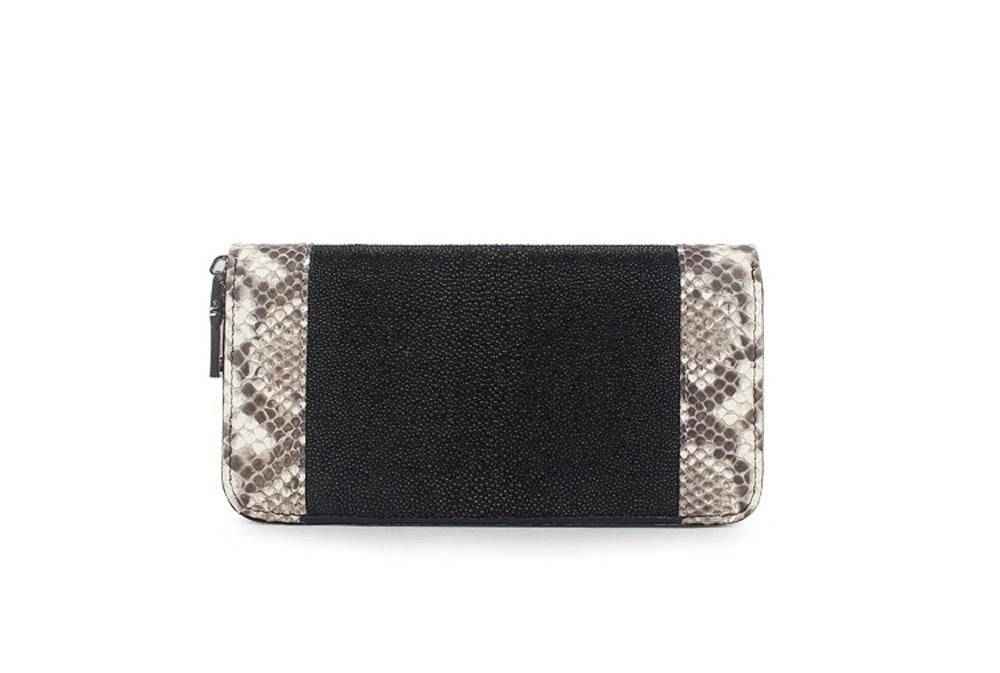 GenuinePearl Stingray Leather Large Zip Around Wallet For Women