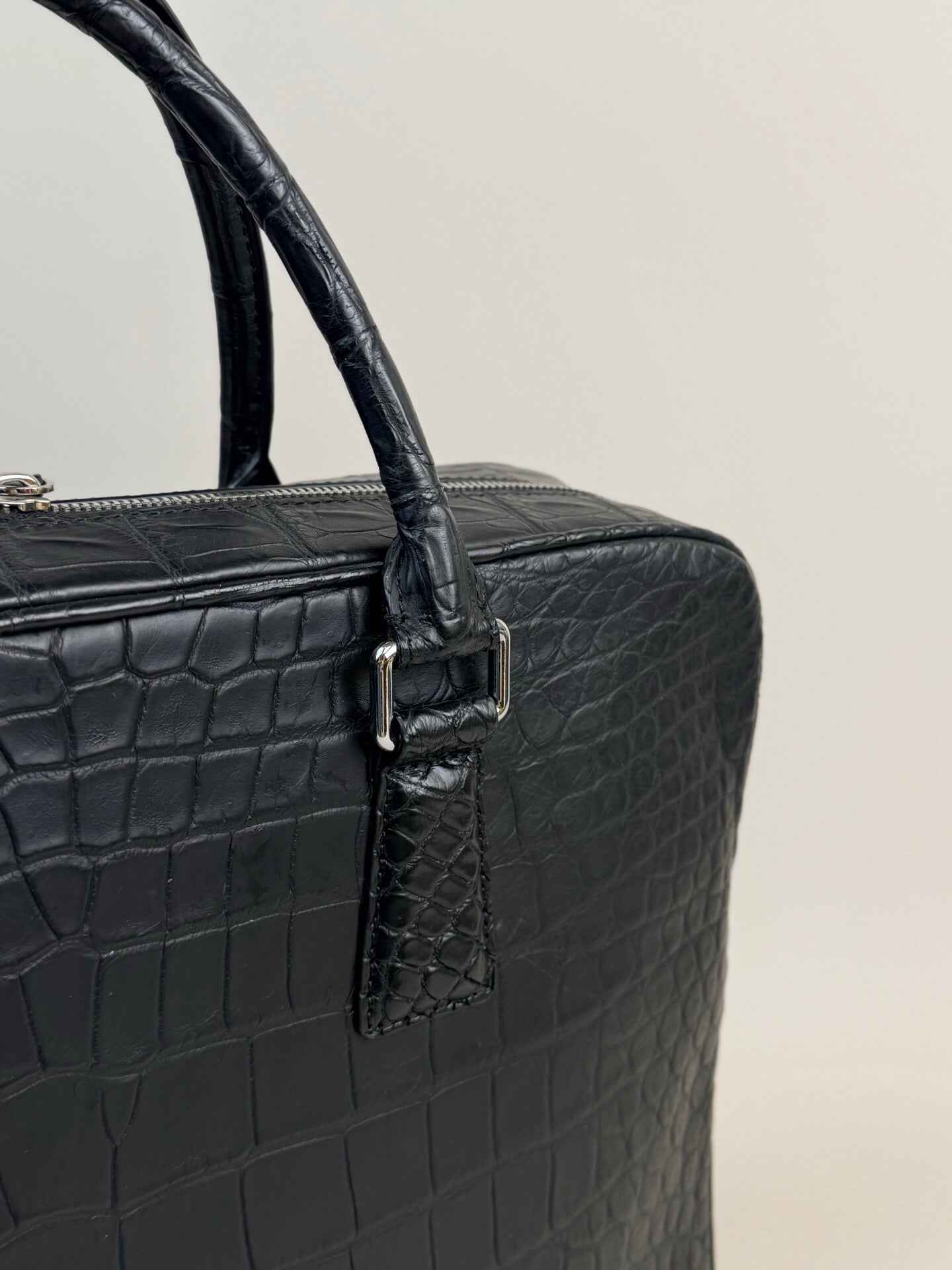 Men's Crocodile Briefcase Business Laptop Document Bags Black