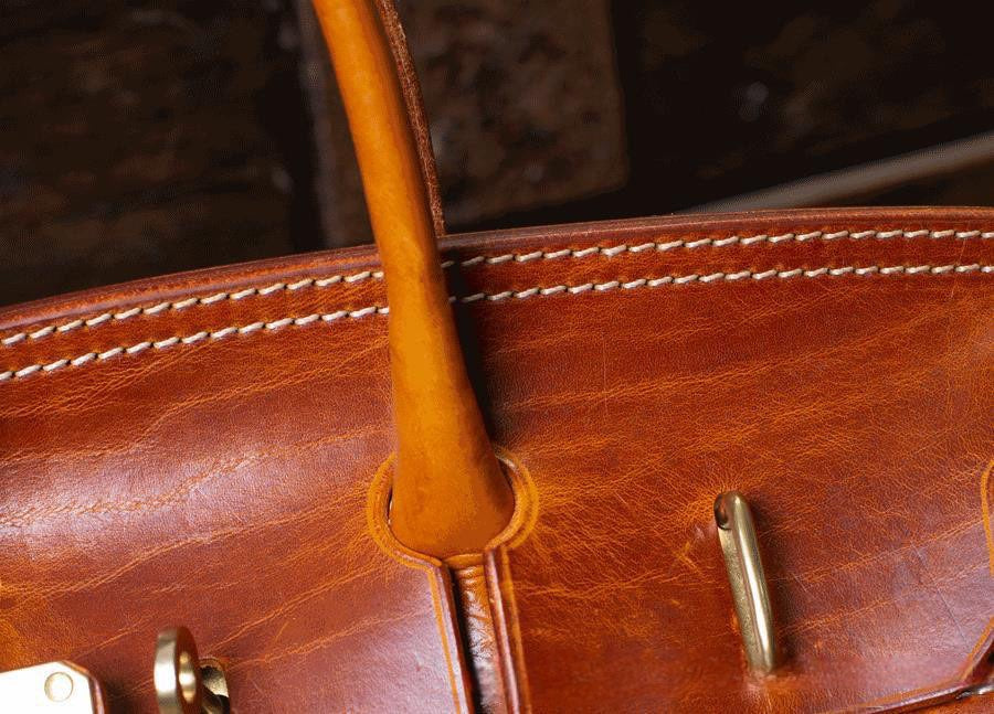 Preorder Womens Genuine Crocodile Skin Top Handle Canvas Bag Large