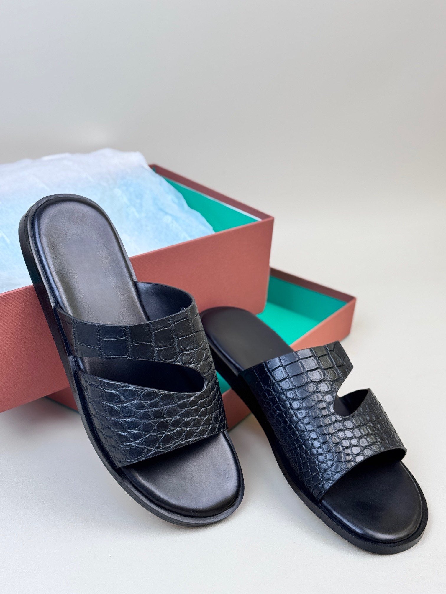 Crocodile Slippers Men's Crocodile Leather Slippers