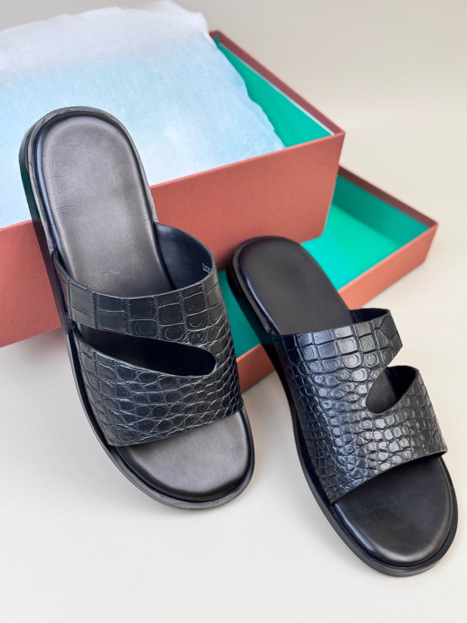 Crocodile Slippers Men's Crocodile Leather Slippers
