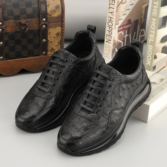 Ostrich Sneakers Men's Ostirch Leather Lace Up Sneakers