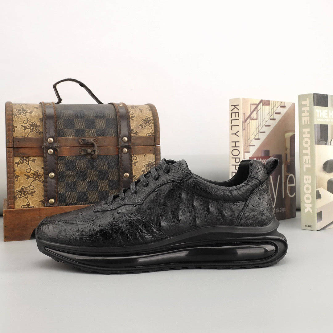 Ostrich Sneakers Men's Ostirch Leather Lace Up Sneakers