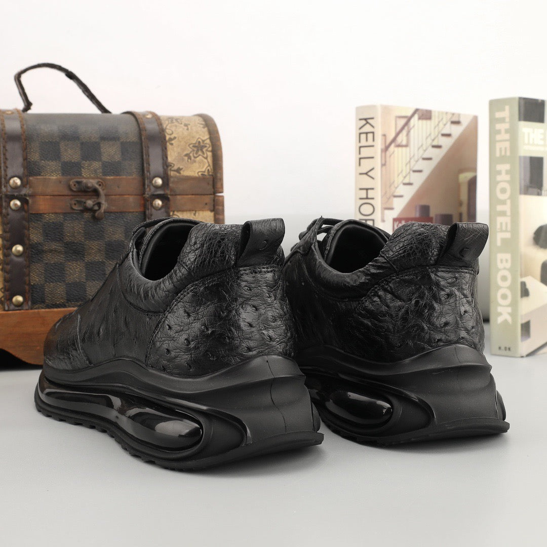 Ostrich Sneakers Men's Ostirch Leather Lace Up Sneakers