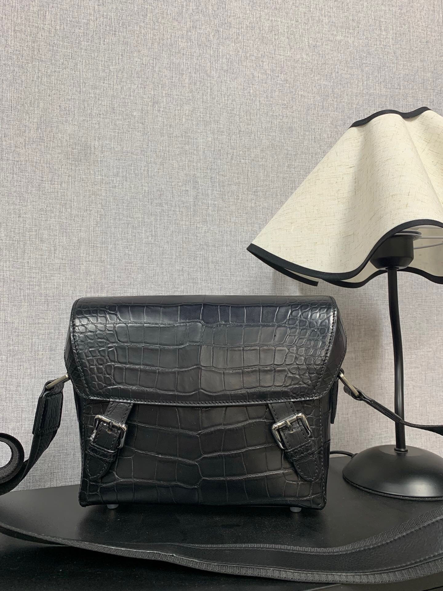 Genuine Crocodile Skin Leather Cross Body Messenger Bag