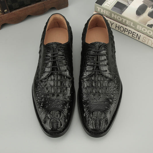 Crocodile Shoes Mens Crocodile Leather Cap Toe Lace Ups Dress Shoe,Goodyear Sole
