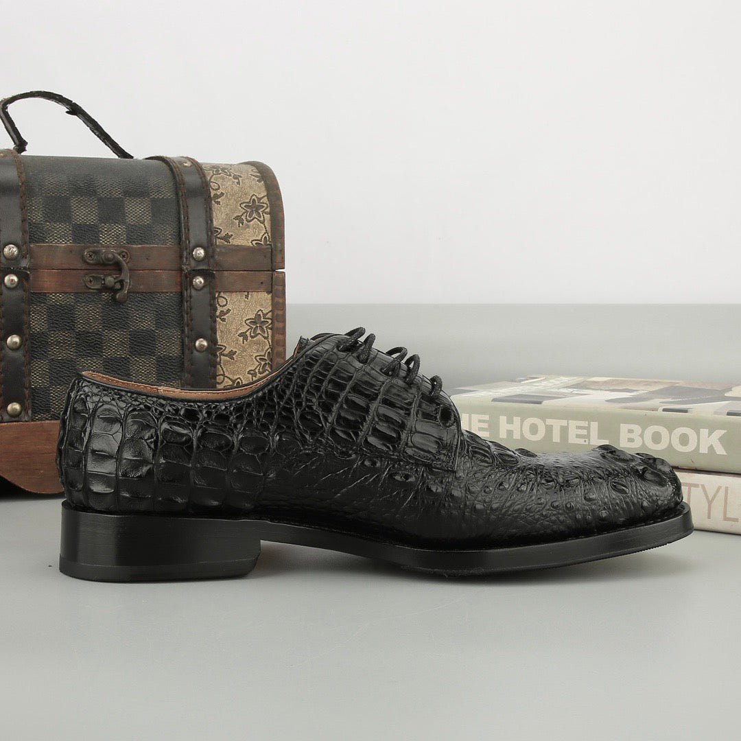 Crocodile Shoes Mens Crocodile Leather Cap Toe Lace Ups Dress Shoe,Goodyear Sole
