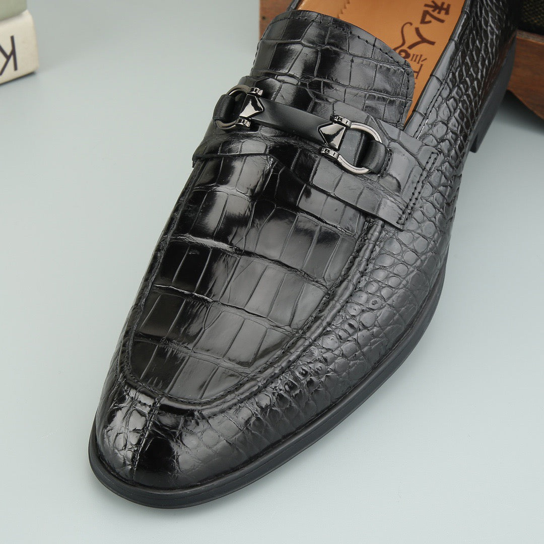 Crocodile Shoes Mens Crocodile Leather Casual Loafer Drive Shoes