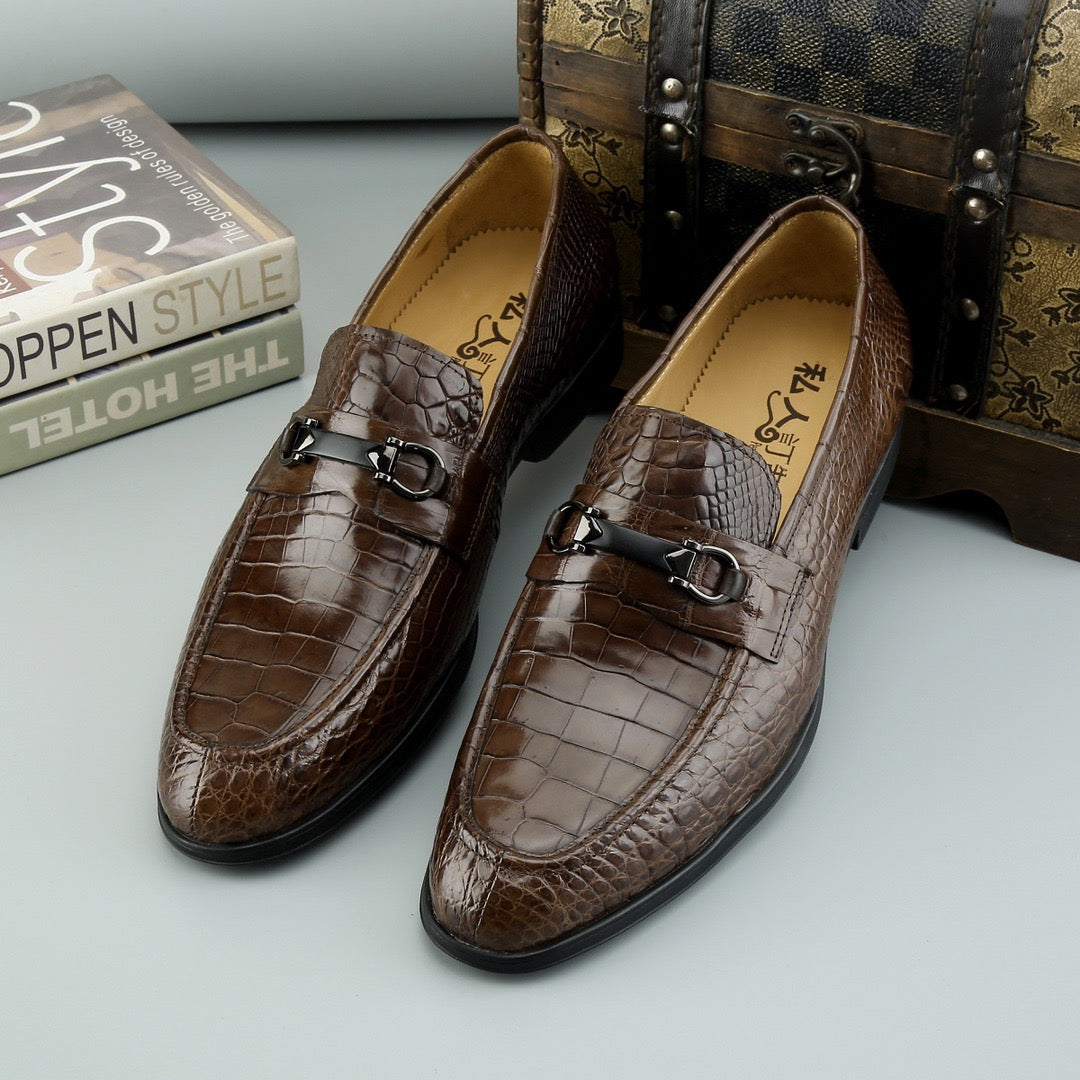 Crocodile Shoes Mens Crocodile Leather Casual Loafer Drive Shoes